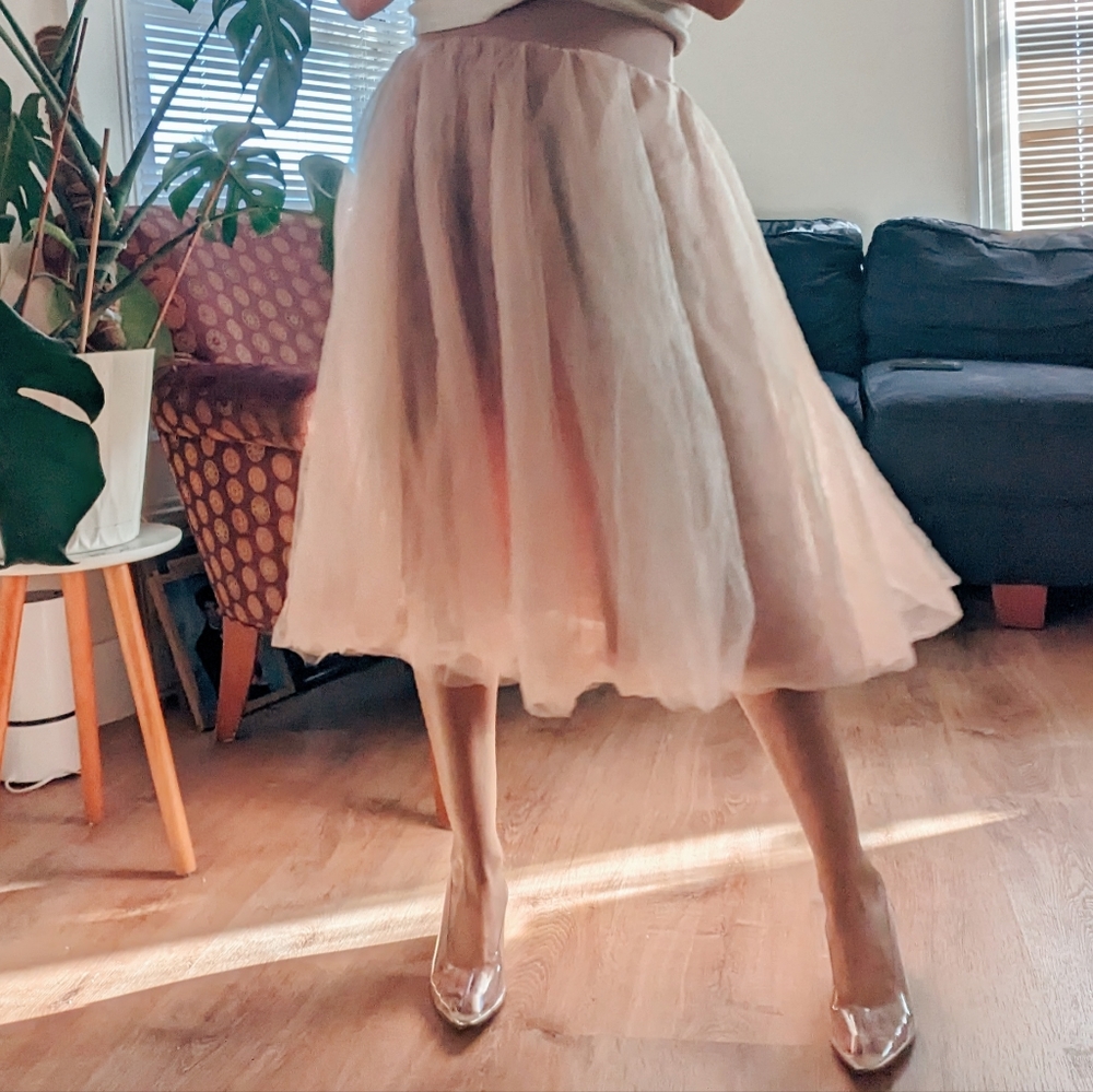 Dusty mauve tulle skirt